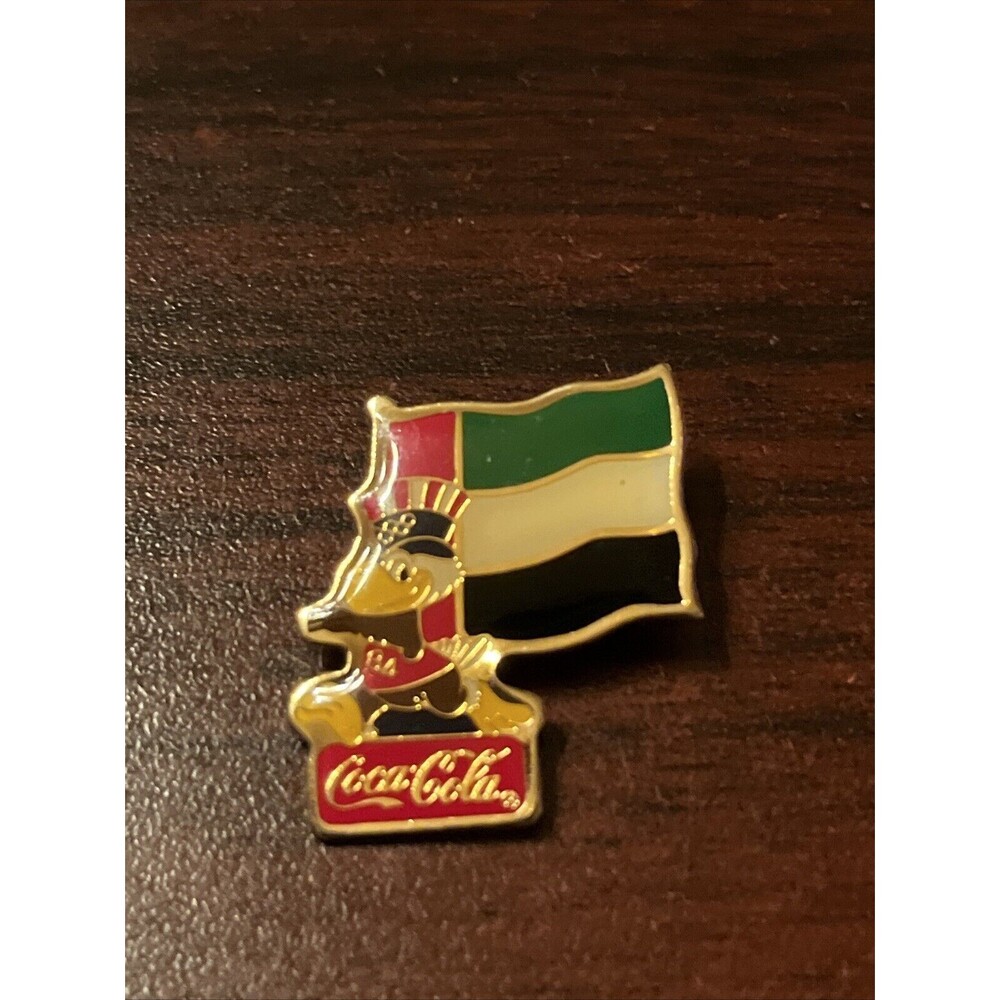 Vintage 1984 Los Angeles Olympics Coca Cola Sam‎ Eagle UAE Flag Lapel Pin